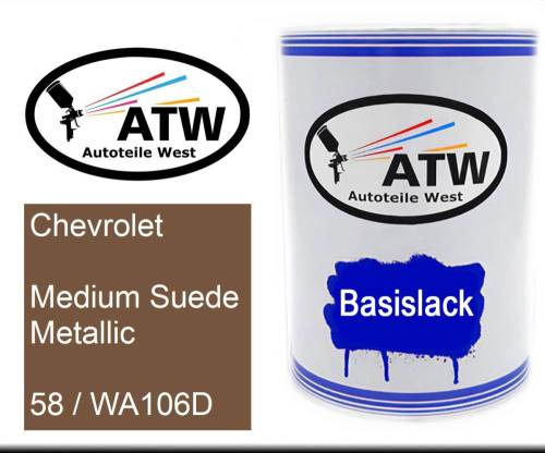 Chevrolet, Medium Suede Metallic, 58 / WA106D: 500ml Lackdose, von ATW Autoteile West.